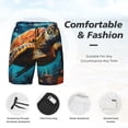 thumbnail image 3 of Kdxio Colorful Flower Sea Turtle Print Mens Swim Shorts with Mesh Lining, Breathable and Quick-Drying, Adjustable Waist, Privacy Pocket-Large, 3 of 6
