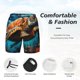 thumbnail image 3 of Balery Colorful Flower Sea Turtle Bañador para hombre, shorts de playa de secado rápido con entrepierna y forro de compresión-XX-Large, 3 of 6