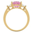thumbnail image 4 of Clara Pucci 14K Yellow Gold 2.32ct Pink Three-Stone Ring for Women, 4 of 8