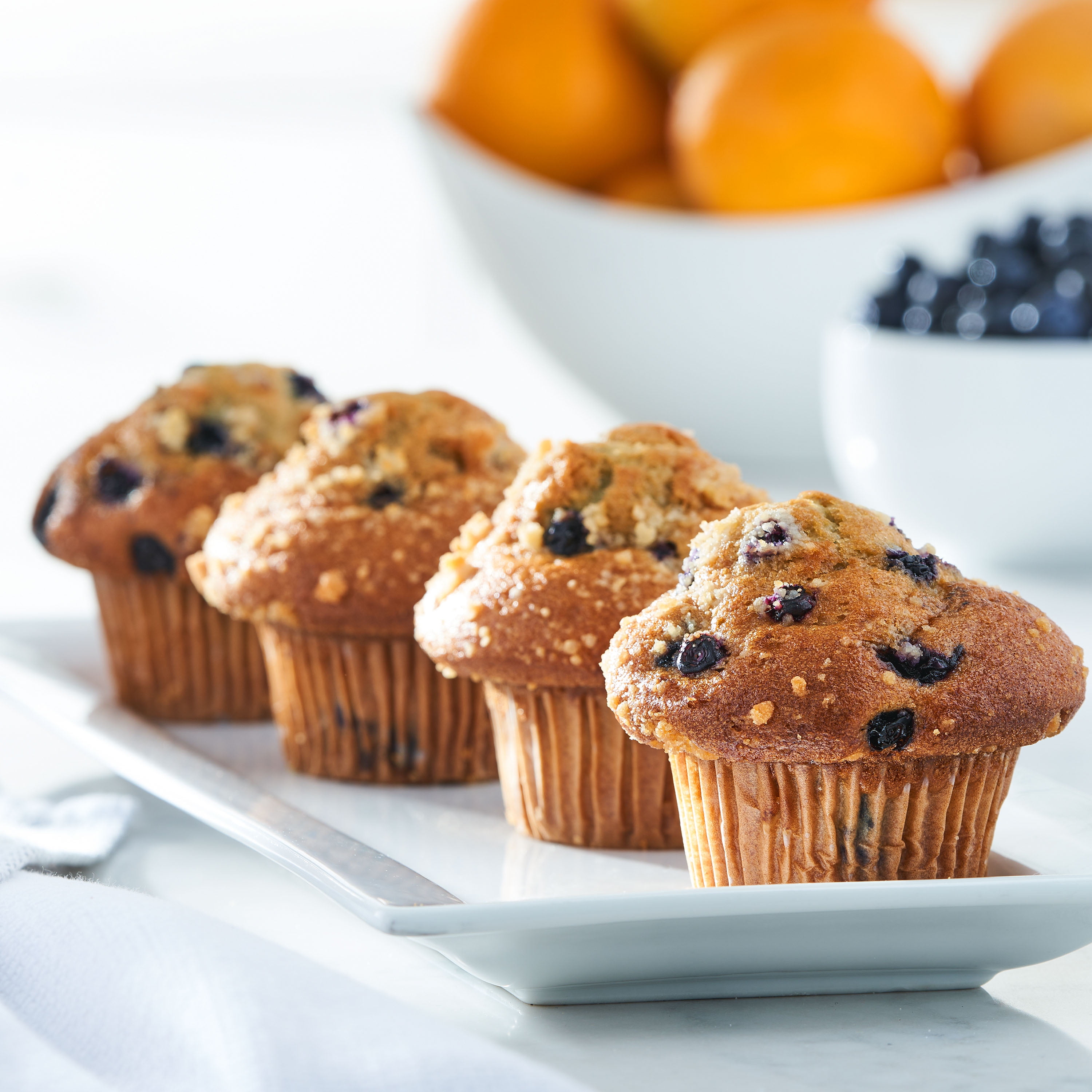 Marketside No Sugar Added Blueberry Streusel Baked Muffins, 14 oz, 4 Count