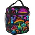 thumbnail image 2 of Trippy Neon Shroom Mushroom Lunch Box - Insulated Lunch Bags For WomenMenWomenMen Detachable Handle Lunchbox Meal Tote Bag Trippy Neon Shroom Mushroom, 2 of 8
