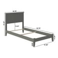 thumbnail image 6 of AFI Madison Twin-XL Solid Wood Foundation Bed with Panel Headboard, Grey, 6 of 6