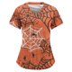 thumbnail image 4 of Blusa de manga corta con cuello en V para mujer, uniforme de trabajo, Halloween, con bolsillos Pompotops hkajfhjk472174, 4 of 6