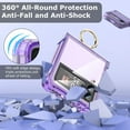 thumbnail image 2 of Galaxy Z Flip 3 Case with Hinge Protection Clear Samsung Flip 3 Case with Kickstand Protective Cover for Samsung Galaxy Z Flip 3 5G (2021) - Purple, 2 of 12