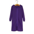 thumbnail image 2 of NOKIO Toddler Girls Winter Hooded Home Dress Zippered Nightdress Comfortable Nightgown Long Home Dress Hooded 𝐁athrobe Girls Kids Bathrobes Plush Soft Fleece Pajamas Sleepwear, 2 of 9