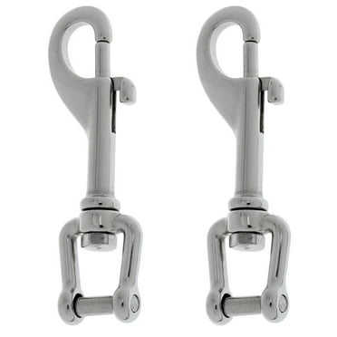 Scuba Choice Black Stainless Steel Double Ended Snap Bolt Clip – 90mm Heavy Duty Marine Clip