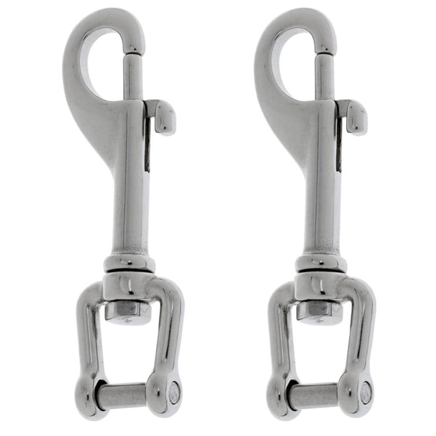 Paquete de dos ganchos de de Perno de Grillete Giratorio de material acero Inoxidable 316 de 9,9 Cm / 3,9 Pulgadas Cola Gancho de gancho giratorio