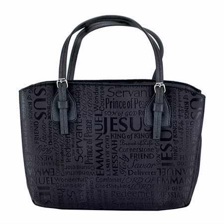 - White Dove Designs 66007 Bible Cover-Wedge Shape-Names Of Jesus Jacquard, Large-Black