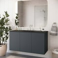 thumbnail image 2 of Sink Vanity Cabinet, Wall Mount, Grey Gray Black, Ceramic, Melamine, Modern Contemporary, Hotel Bedroom Bathroom Master Suite Guest, 2 of 9