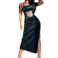 thumbnail image 3 of Coduop Women's Floral Lace Splicing Sleeveless Cocktail DressSide Split Bodycon Maxi Long Dress, 3 of 7
