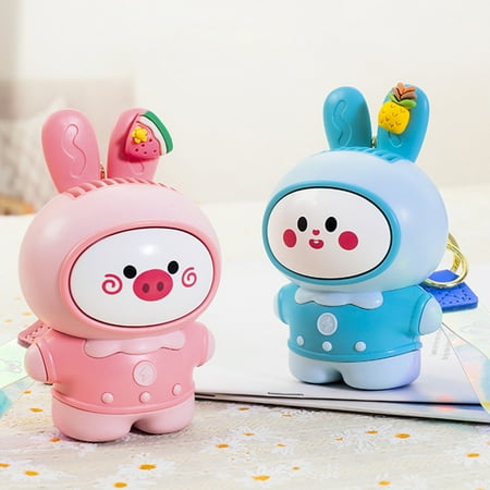 

harmtty 1 Set Handheld Fan Bladeless Grille Outlet Gentle Wide Angle Air Supply Soft Wind Standable Keyring Hanging Fan Kindergarten Supply Purple