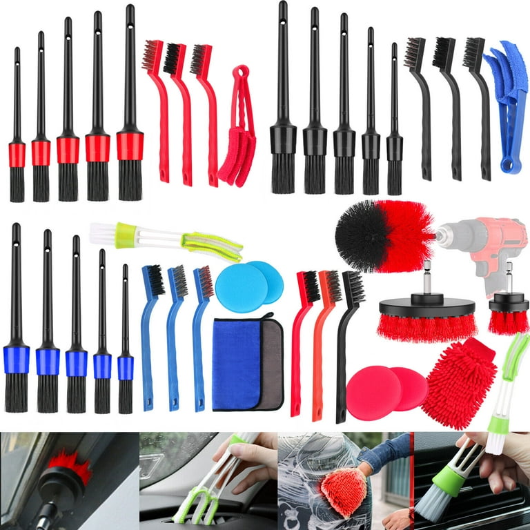 Car cleaning tool kit, car detail brush cleaning, engine wheel cleaning  tool kit