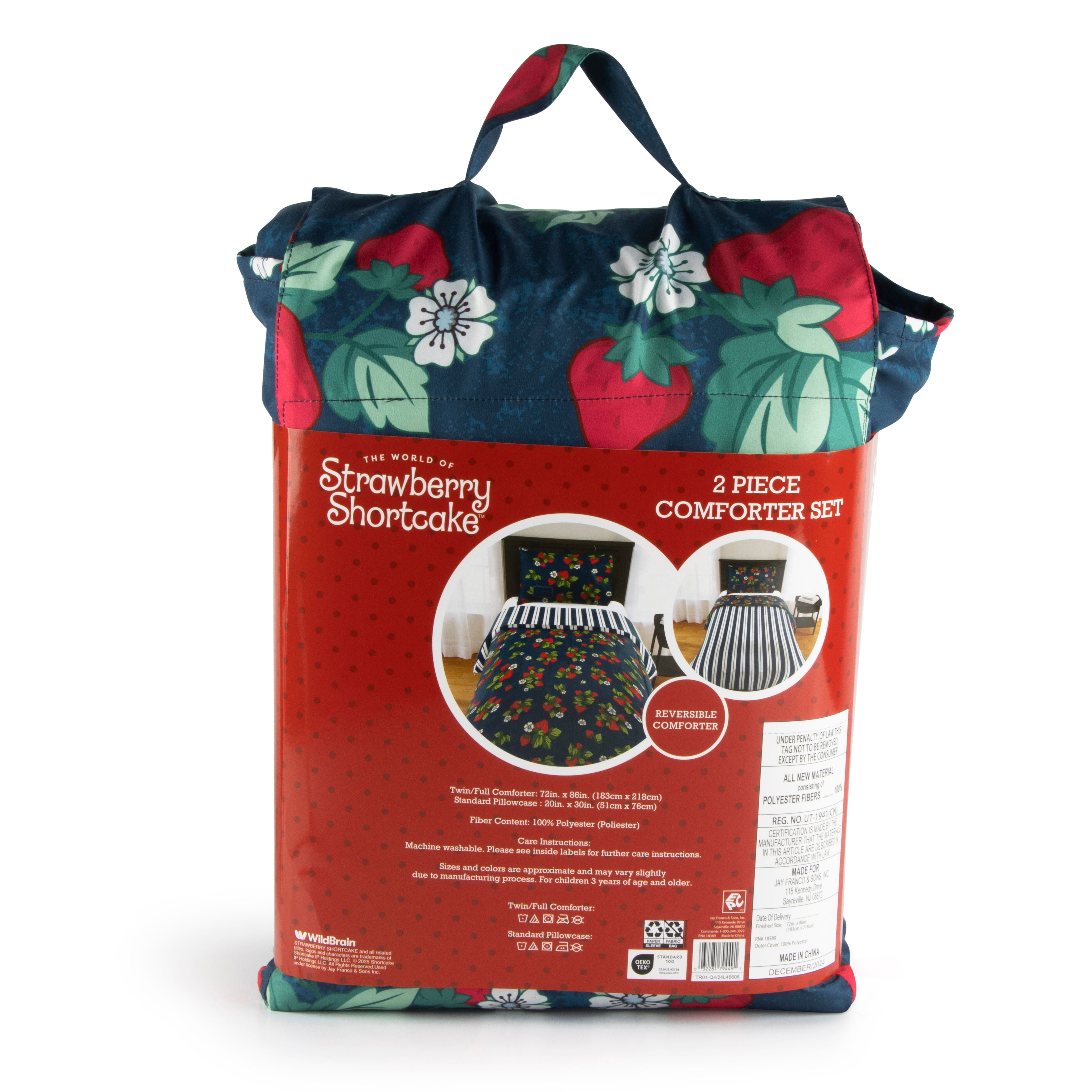 Wildbrain Strawberry Shortcake Berry Meadows 2 Piece Twin/Full Size Kids Comforter Set - Soft Kids Bedding