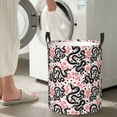 thumbnail image 5 of Rateoe Black Snake Pattern Round Laundry Hamper Basket, Tall Hamper Basket for Blanket Storage, Nursery Clothes Hamper for Laundry in Bedroom and College Dorm-, 5 of 6