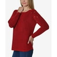 thumbnail image 4 of Grommet Trim Dolman Sleeve Sweater Jester Red L, 4 of 5
