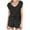 Black, variant on lmcalzta 2 Piece Sets for Women Summer Short Sleeve V Neck Blouses Drawstring Shorts Loungewear Set