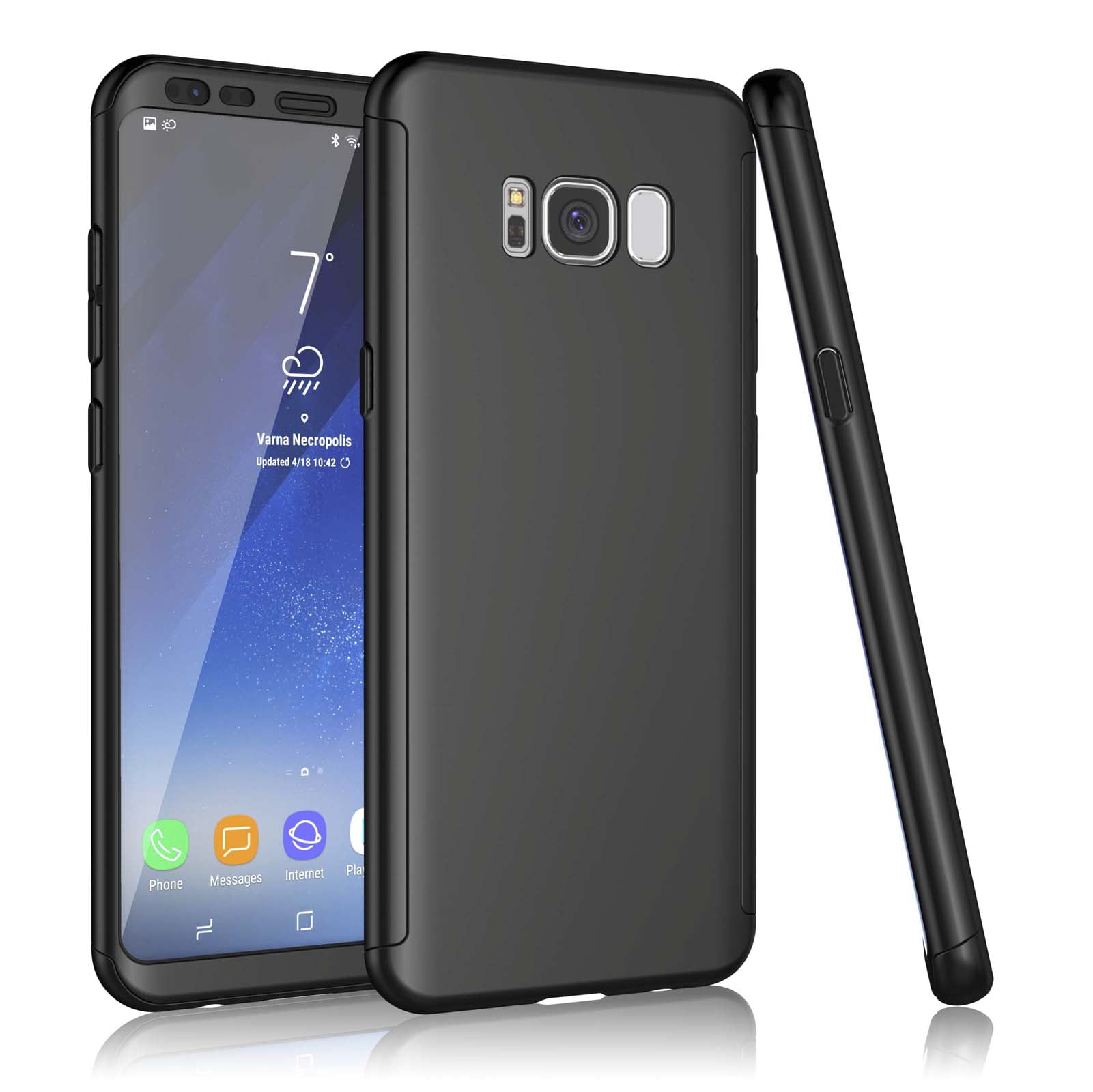 Galaxy S8 / S8 Plus / S8+ Cases Cover, Tekcoo [T360] [Black] Ultra Thin