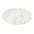thumbnail image 2 of 40" White And Gray Rounded Marble And Metal Pedestal Base Dining Table, 2 of 3