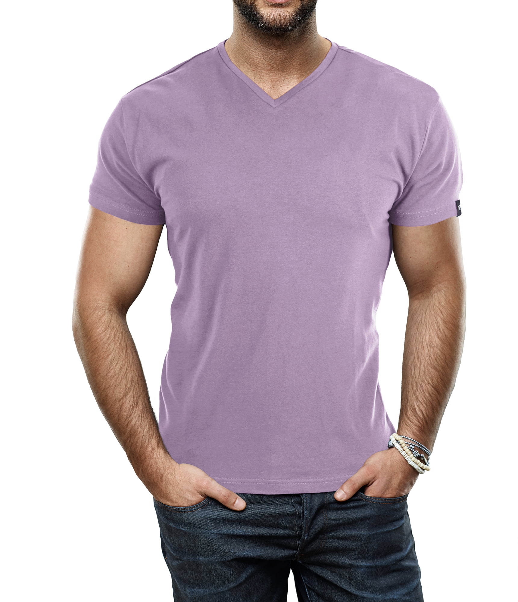 X RAY Mens Soft Stretch Cotton Solid Short Sleeve V-Neck Slim Fit T-Shirt Fashion Casual Tee for Men 