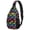 Bulldog Black Pattern, variant on German Shepherd and Dog Paw Print Sling Backpack, Unisex Hiking Chest Pack with Side Mesh Pockets, Breathable Padded Back Gift Ideas for Holiday Birthday Gifts