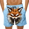 thumbnail image 2 of Mceream Men's Swim Trunks Quick Dry Hawaiian Bathing Summer Cute Funny Printed Swim Shorts with Pockets Drawsting Elastic Waist Casual Quick Dry Vacation Beach Swimwear Light Blue M, 2 of 6
