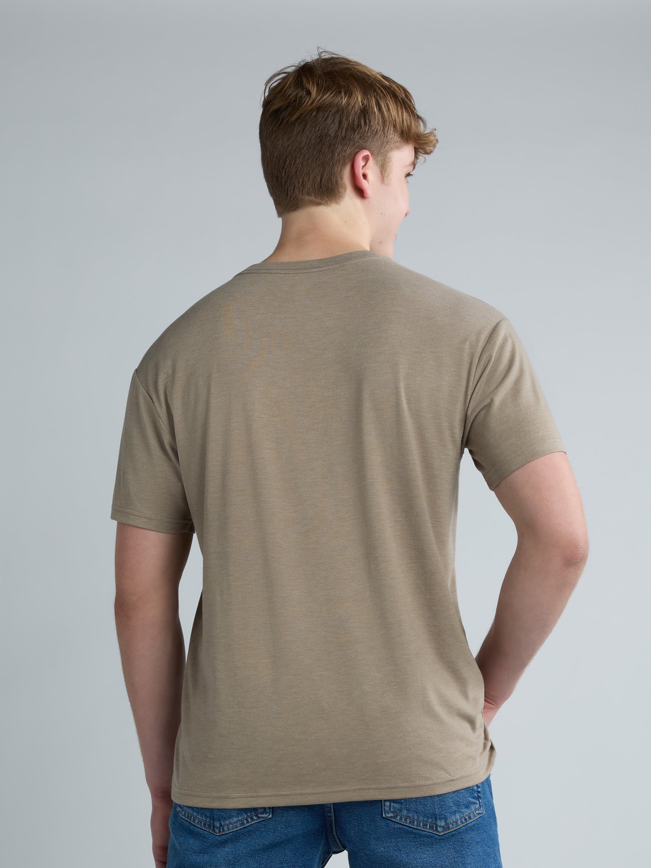 Athletic Works Men's and Big Men’s Tri Blend Pocket Tee, Sizes XS-4XLT