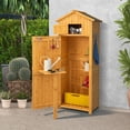 thumbnail image 2 of Costway Cobertizo Jardín Armario de Almacenaje Exterior Puerta con Cerradura Mesa Plegable Ganchos Organizador de Herramientas 75 x 50 x 180,5 cm, 2 of 9