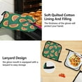 thumbnail image 4 of Watermelon Slices 5 Pcs Kitchen Set Heat Resistant Oven Mitts and Non-Slip Pot Holders with Adjustable Cooking Apron, 4 of 6
