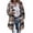 Khaki, variant on Long Shacket Women Casual Lapel Button Up Plaid Jacket Flannel Trench Coats Fall Winter Lightweight Jackets S-2XL