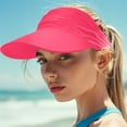 thumbnail image 4 of Sun Protection Hat for Women | Wide Brim UV Blocking Visor - Breathable Cut-Out Top, Adjustable Elastic Band, Lightweight Cloth Material | Outdoor Beach Swim - 28x25cm, 4 of 9