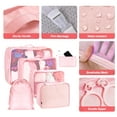 thumbnail image 6 of Packing Cubes 9 Set, Travel Packing Organizers with Large Toiletries Bag for Clothes Shoes, Pink, 6 of 7