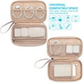 thumbnail image 2 of Travel Cord Organizer Case, Double Layers Tech Electronic Bag, Essentials for Charger, Cable, Phone, Flash drive, Medium, Pink, 2 of 4