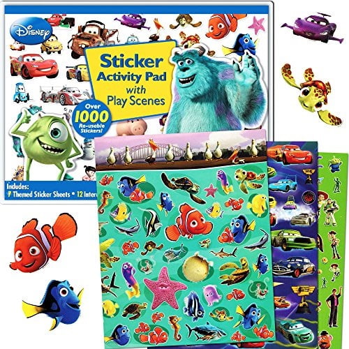 DISNEY PIXAR THE WORLD OF CARS STICKER PAD WITH 20 REUSABLE STICKERS LIGHTNING