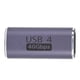 thumbnail image 2 of Adaptador hembra a hembra tipo C aleación de aluminio 40Gbps 100W extensor acoplador para tableta teléfono móvil tipo recto, 2 of 5
