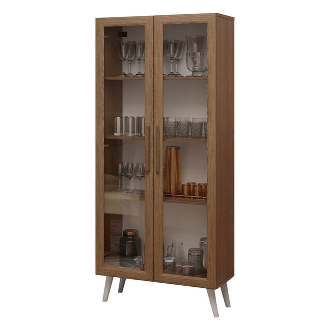 Mueble Armario de Vidrio Madesa 2 Puertas Con Pies MM
