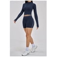 thumbnail image 2 of PISONIC Womens Two Piece Tracksuit Set Long Sleeve Zipper Jacket with Athletic High Waist Shorts Workout Outfit, 2 of 7