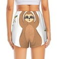 thumbnail image 4 of Uemuo Cute Sloth In Yoga Pose Tree Pattern Women's Athletic Shorts High Waisted Running Shorts with Liner Pockets Gym Elastic Workout Shorts-Medium, 4 of 9