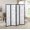 Black + Wood + Paper, variant on Arvada 4-Panel Room Divider with Circle Pattern, Black Wood Screen for Privacy, Space Saving Folding Partition 70 Inch Tall