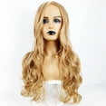 thumbnail image 6 of Dengmore 26Inch Long Gold Wavy Wigs for Women Middle Part Culy Wavy Wig Lace Wig Natural Looking Daily Party Christmas Uses, 6 of 8