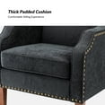 thumbnail image 3 of Wooden Upholstery Armchair Lounge Sofa Club Accent Chair Nailhead Trim Side Chair Living Room Bedroom Charcoal, 3 of 6