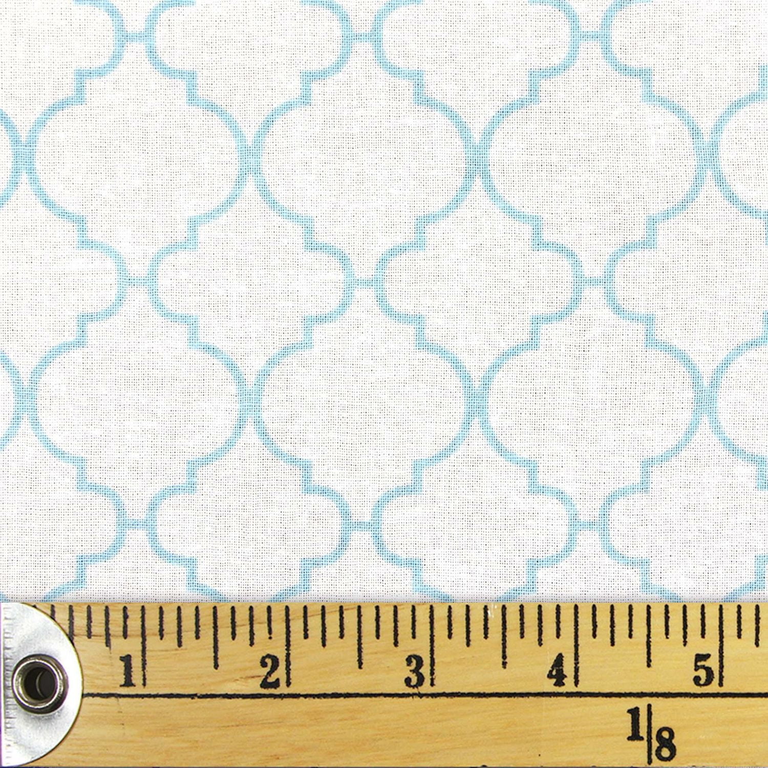 Fabric Creations White with Light Blue Moroccan Lanterns Fat Quarter, 18 in x 21 in (45 x 53 cm)