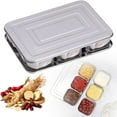 thumbnail image 4 of Multi Compartment Stainless Jars Kitchen Storage Box for Seasonings Sugar Pepper Sturdy Design 6 Grids, 4 of 6