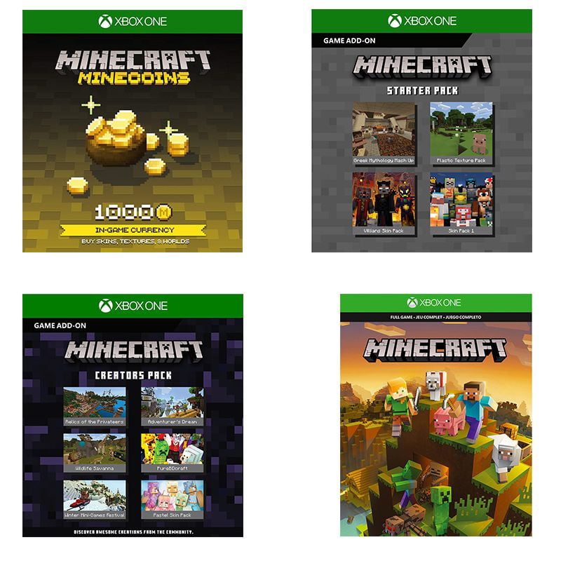 Xbox One Minecraft Creator Game Card Full Game 1k Minecoins Starter Creators Pack Walmart Com Walmart Com