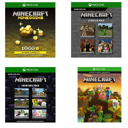 Xbox One Minecraft Creator Game Card: Full Game, 1K Minecoins, Starter & Creators