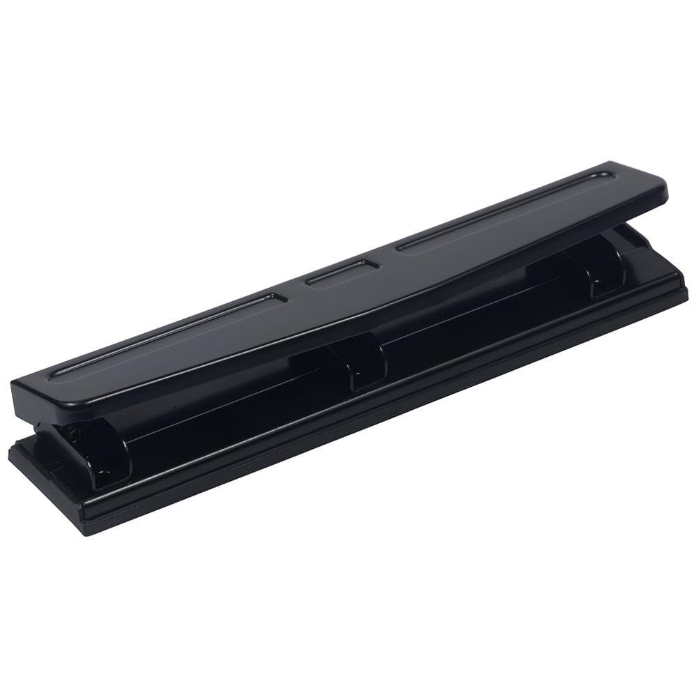 JAM Paper Metal 3 Hole Punch, Black, 10 Sheet Capacity, Hole Puncher, 1 Pack