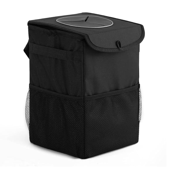 ISTAR Waterproof Car Organizer Trash Can with Lid Bin Storage Garbage Bag Waste Basket