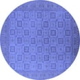 thumbnail image 1 of Ahgly Company Machine Washable Indoor Round Oriental Blue Industrial Area Rugs, 4' Round, 1 of 4