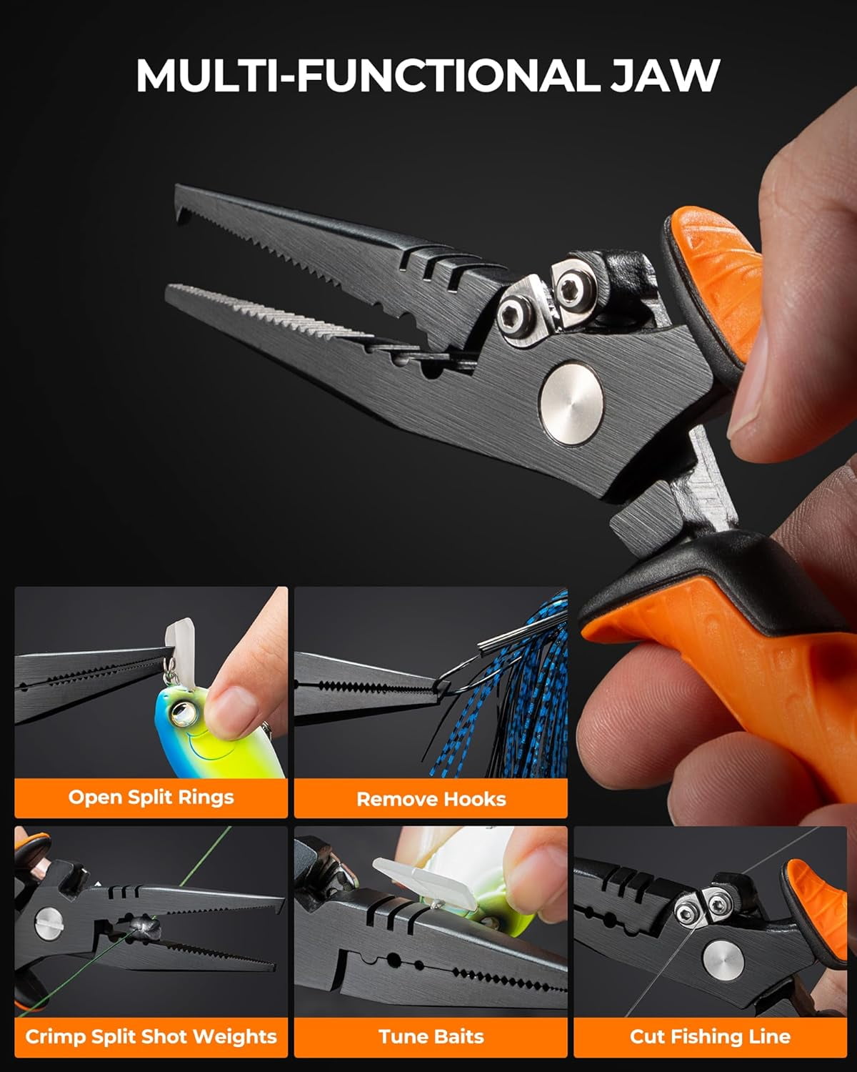 KastKing 4PC Fishing Tool Set, Pliers, Knife, Scissors & Lip Gripper SteelStream