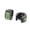 Black Green, variant on Stainless Steel Cubic Zirconia Hoop Earrings for Men Women Round Huggie Hinged Statement Ear Studs Silver White