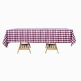 thumbnail image 4 of BalsaCircle 60" x 102" Gingham Checkered Polyester Tablecloth Burgundy and White, 4 of 9